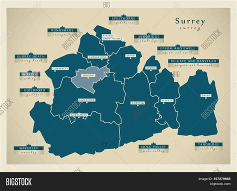 surrey england map.